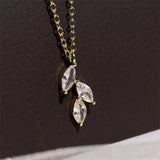 LEIGH - Marquise Cut Leaf Inspired Delicate Pendant