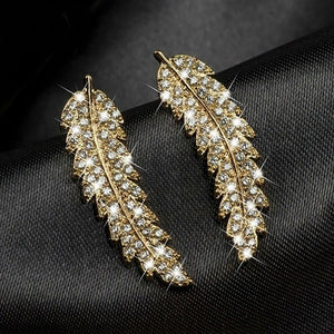 Delicate Feather Pierced Earrings